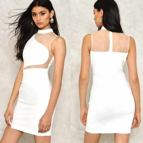 Irregular Sheer White Dress (Size S,M)